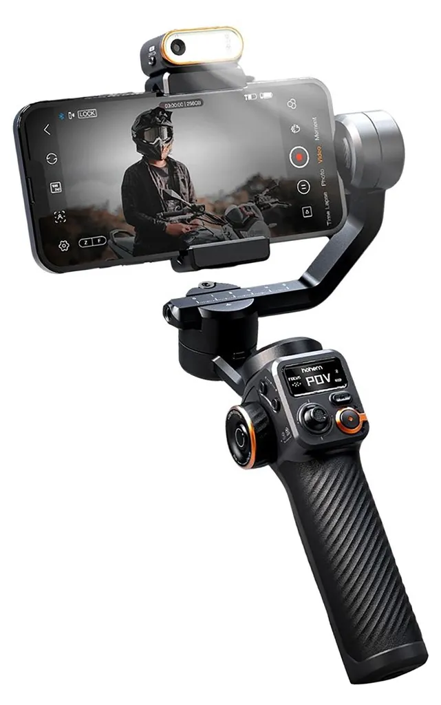 Gimbal smartphone 3 axes avec suivi intelligent IA et lumière intégrée