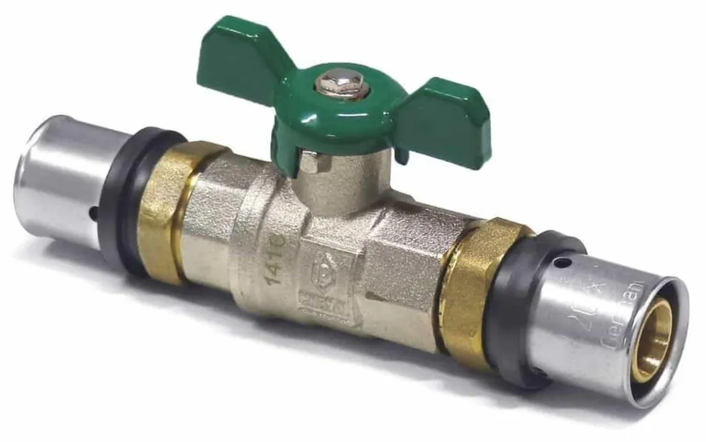 Robinet à tournant sphérique à sertir 32mm avec poignée papillon verte