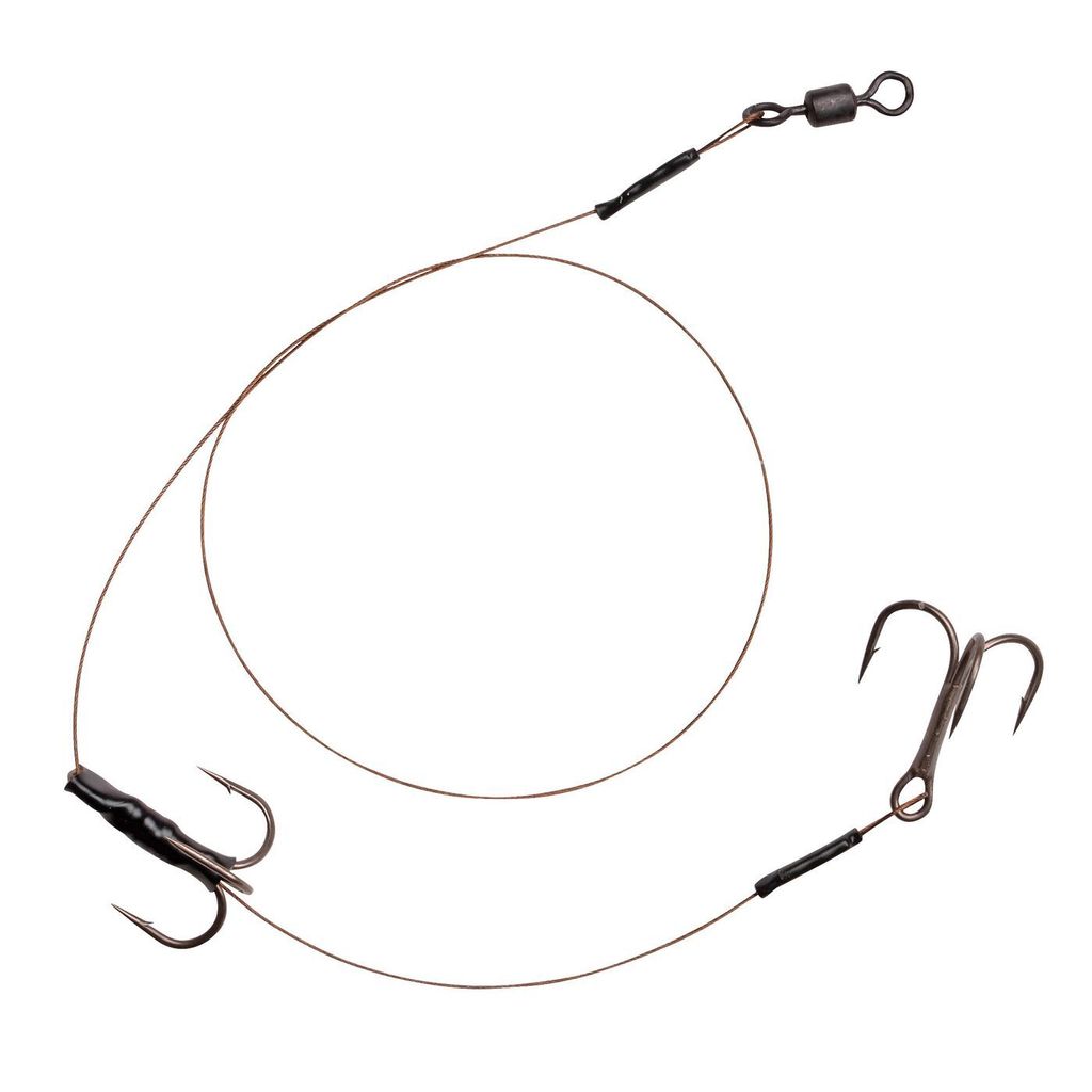 Spro HD Baitfish Rig 35cm - Stahlvorfach 7x7 mit 2 Drillingen, Hakengröße / Tragkraft:Gr. 2 / 18 Kg