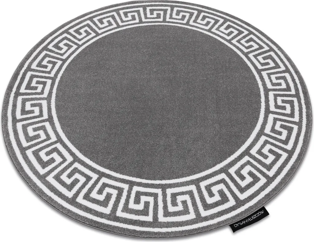 Tapis gris à motifs cercles HAMPTON 120 cm - Texture douce et durable