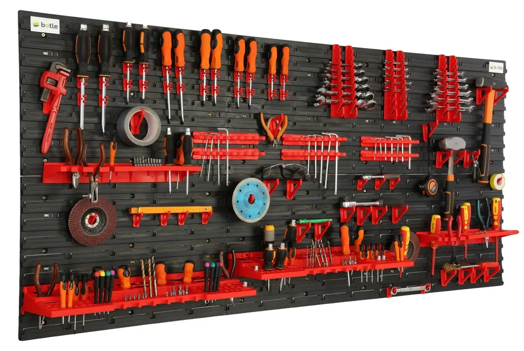 Support outils mural pour garage, panneau plastique géant 173 x 78 cm