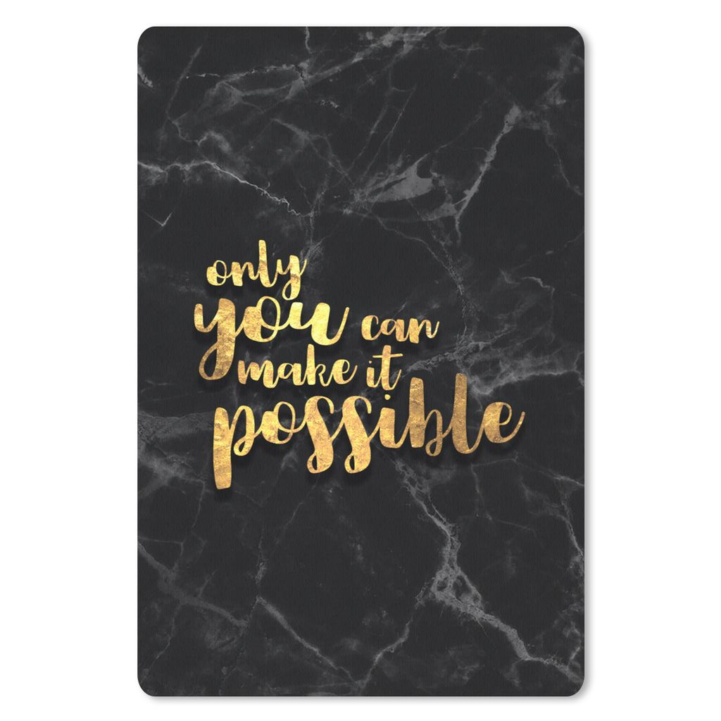 MuchoWow Mauspad Mousepad Zitat - Motivation - Marmor - Gold 18x27 cm - Mousepads - Maus Mat - Pad - Mausunterlage