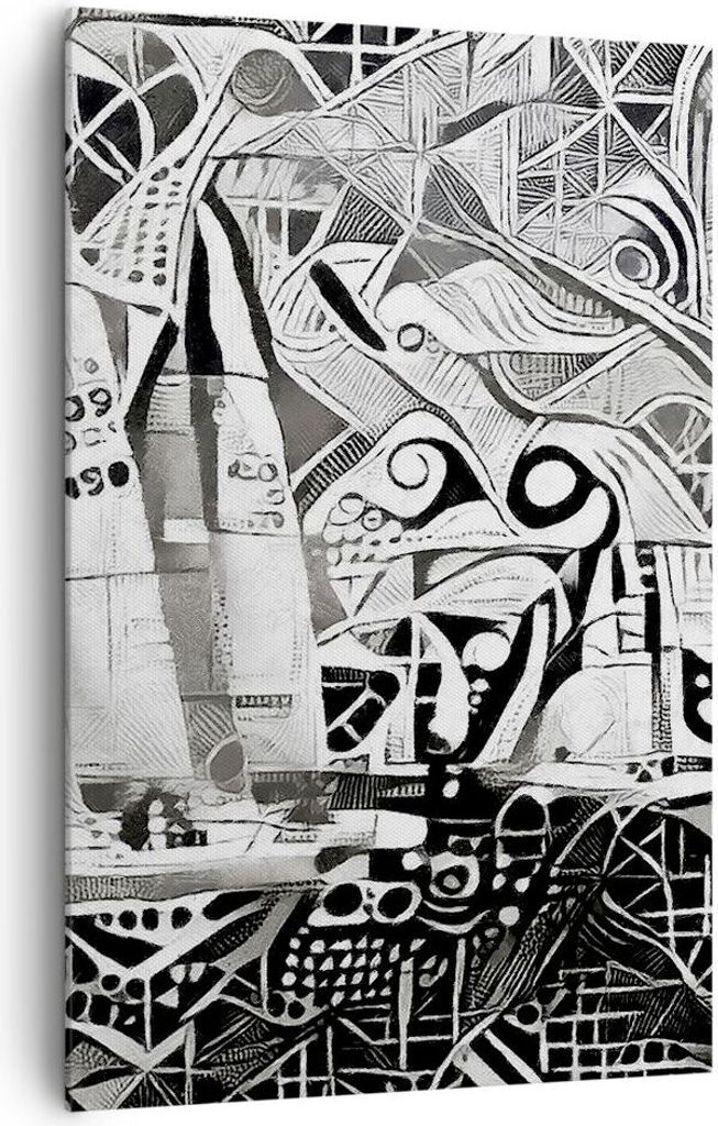 Bild auf Leinwand - Leinwandbild - Einteilig - Abstraktion modern - 80x120cm - Wand Bild - Wanddeko - Wandbilder - Leinwanddruck - Wanddekoration -...