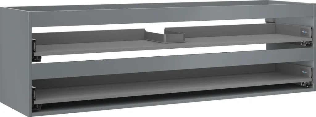 Meuble sous-lavabo 160 cm gris mat : fini le désordre avec 2 tiroirs Box-A