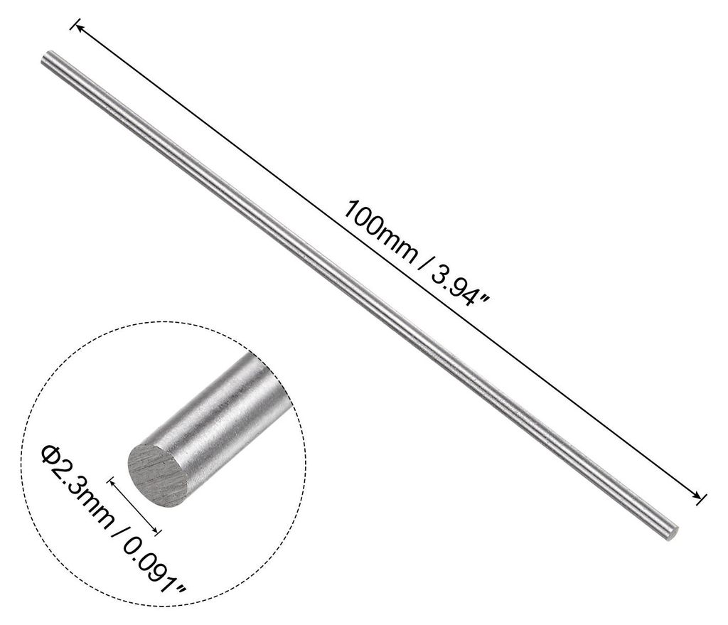 5 Stš¹ck Runde Stahlmetallstangen, 2,3 mm x 100 mm Hochgeschwindigkeitsstahl (HSS) Drehbankstangenwerkzeug, fš¹r Wellengetriebe, Langweilmaschi...