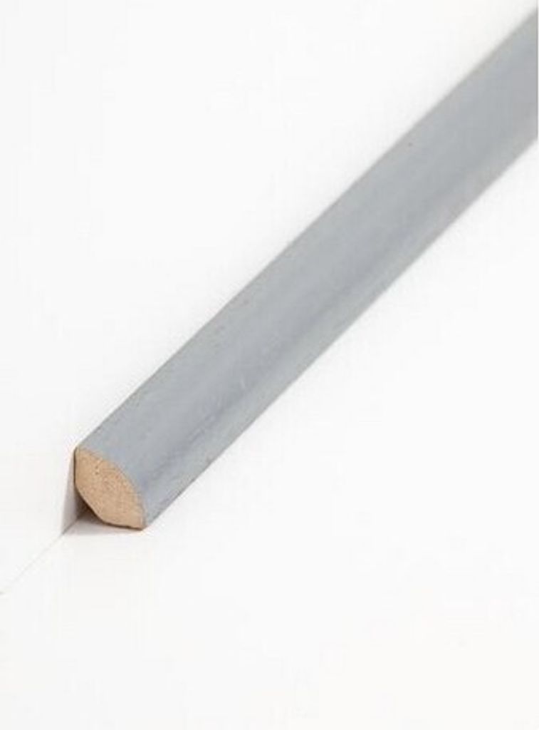 Viertelstableiste Fußleiste 14 x 14 x 2000 mm Grau zum Kleben, Clipsen, Schrauben & Nageln Massivholz Sockelleiste by PROVISTON 20 Meter | 10 Stück