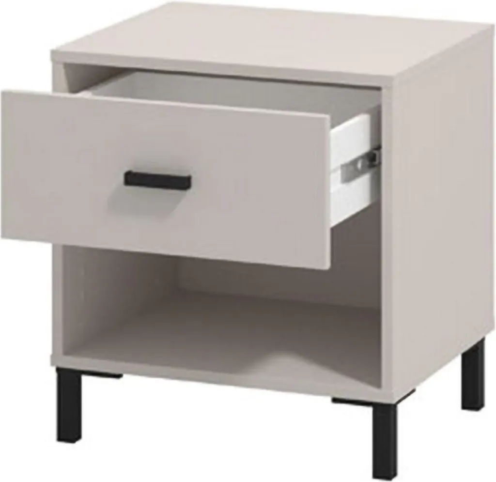 Petit Meuble de Rangement Blanc Cavaglia pour Lampe et Livres de Lit