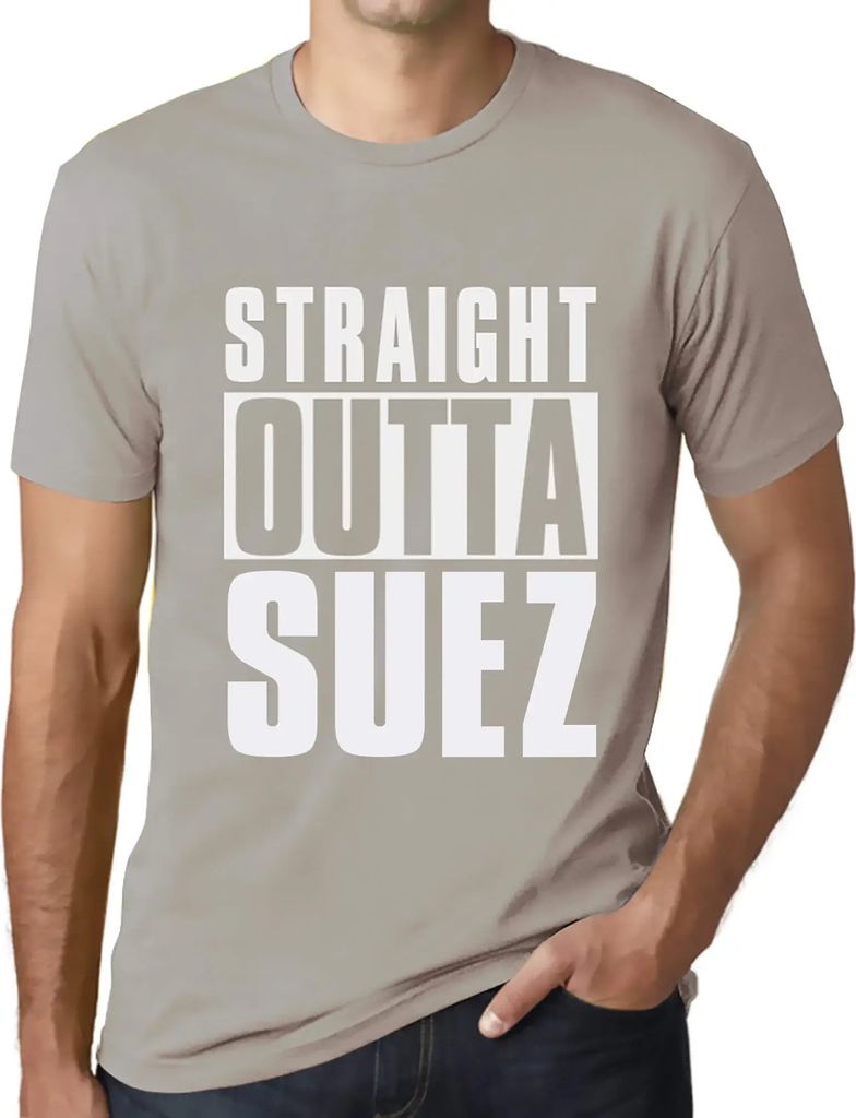Herren Grafik T-Shirt Straight Outta Suez Öko-Verantwortlich Vintage Jahrgang Kurzarm Lustige Druck Geburtstag Geschenk Mann