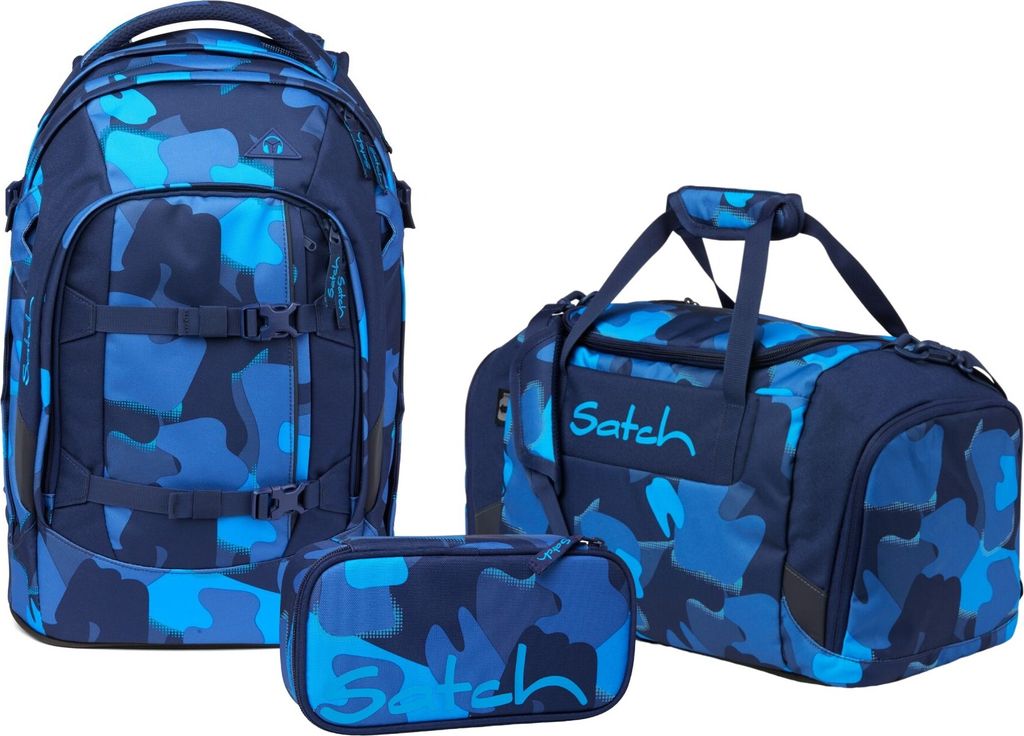 Satch Schulrucksack-Set PACK Blau 3-teilig