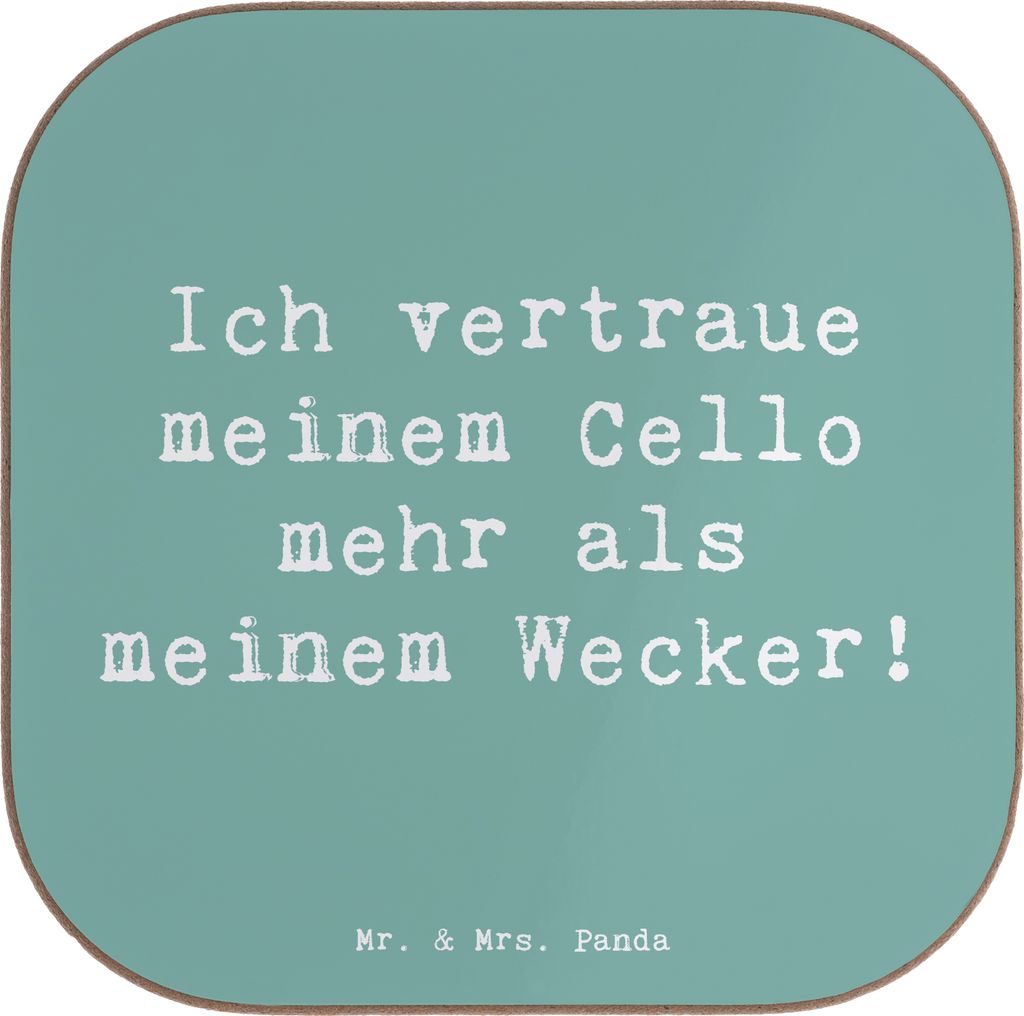 Mr. & Mrs. Panda Tischuntersetzer Spruch Cello Vertrauen - Meeresbrise - Geschenk, Solo, Streichinstrument, klassische Musik, Coaster, Untersetzer ...