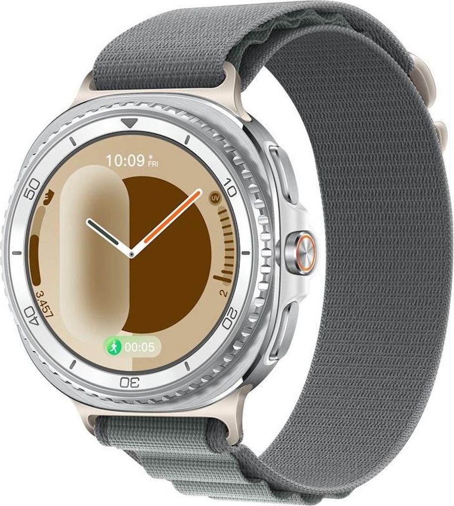 Nylon Armband für Samsung Galaxy Watch 8 / 8 Classic Alpine Loop Design Grau