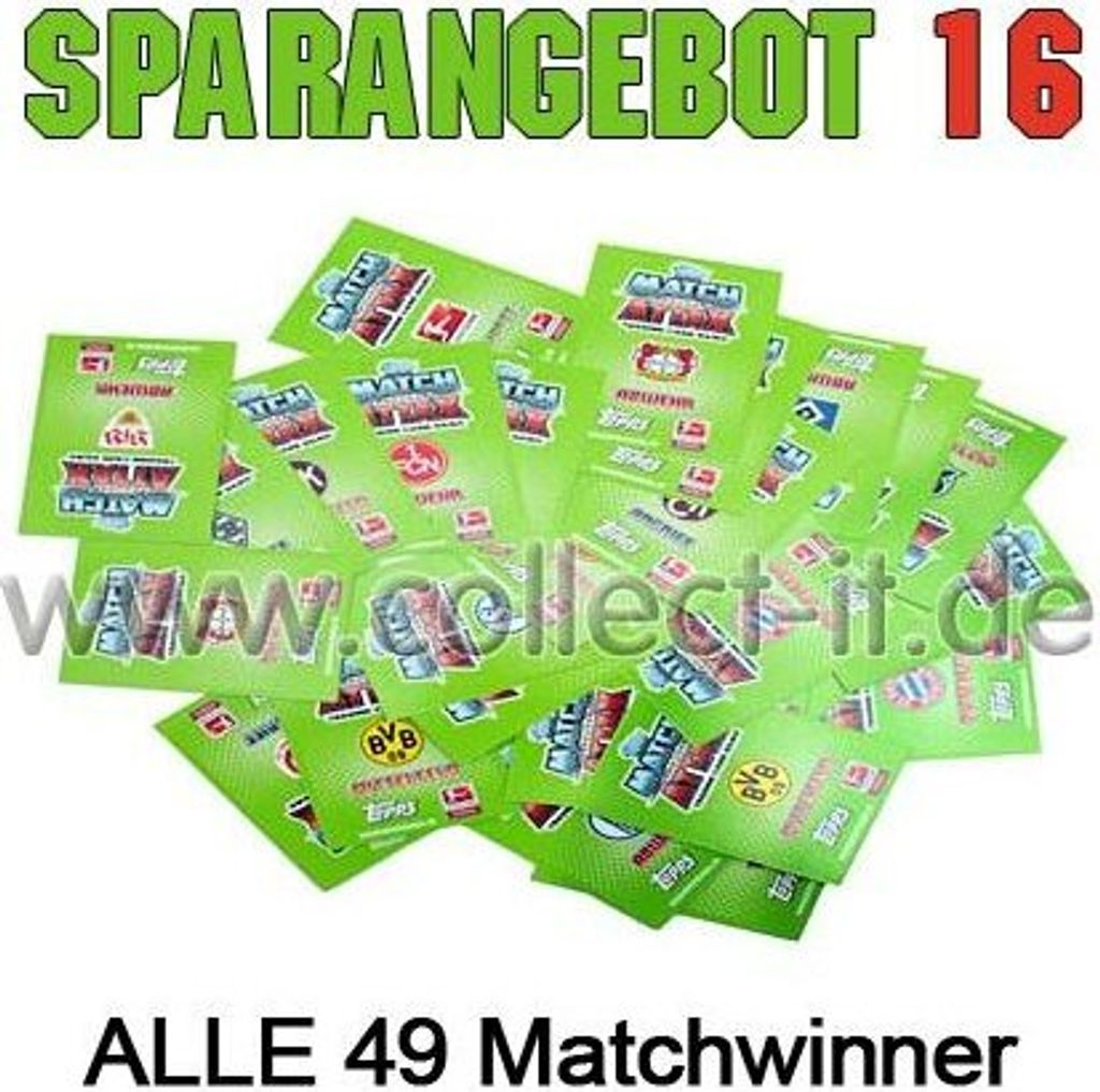 Match Attax - Spar 16 - Saison 11/12 - ALLE 49 Matchwinner