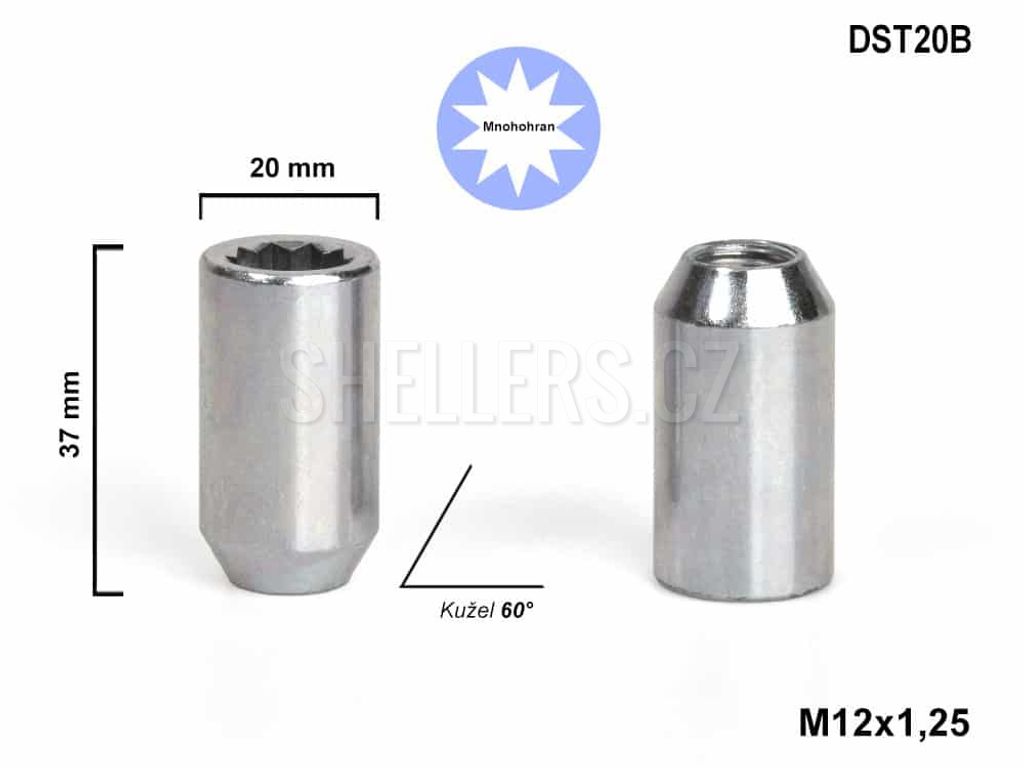 Kolová matice M12x1,25 kužel s vnitřním mnohohranem, Obrázek produktu 
