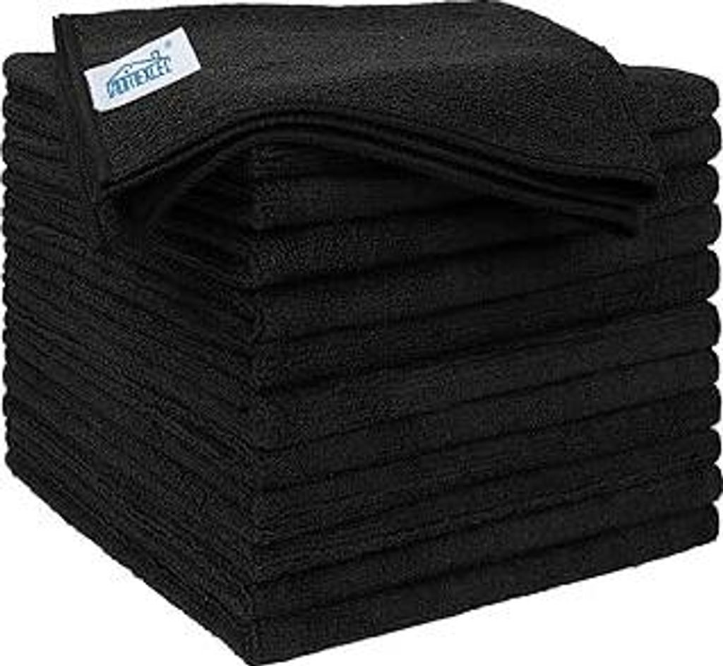 HOMEXCEL Mikrofaser-Reinigungstücher, 12 Stück, Premium-Mikrofaser-Handtuch für Autos, ultra-saugfähig, fusselfrei, streifenfrei, Waschlappen f...
