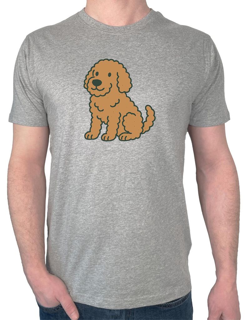 Huuraa Herren T-Shirt Labradoodle Comic Labradoo S Sport Grey Bio Baumwolle Fairtrade Herrenshirt Geschenkidee
