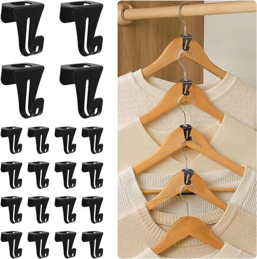 Crochets de Suspension pour Cintres Noirs - Connecteurs Gain de Place