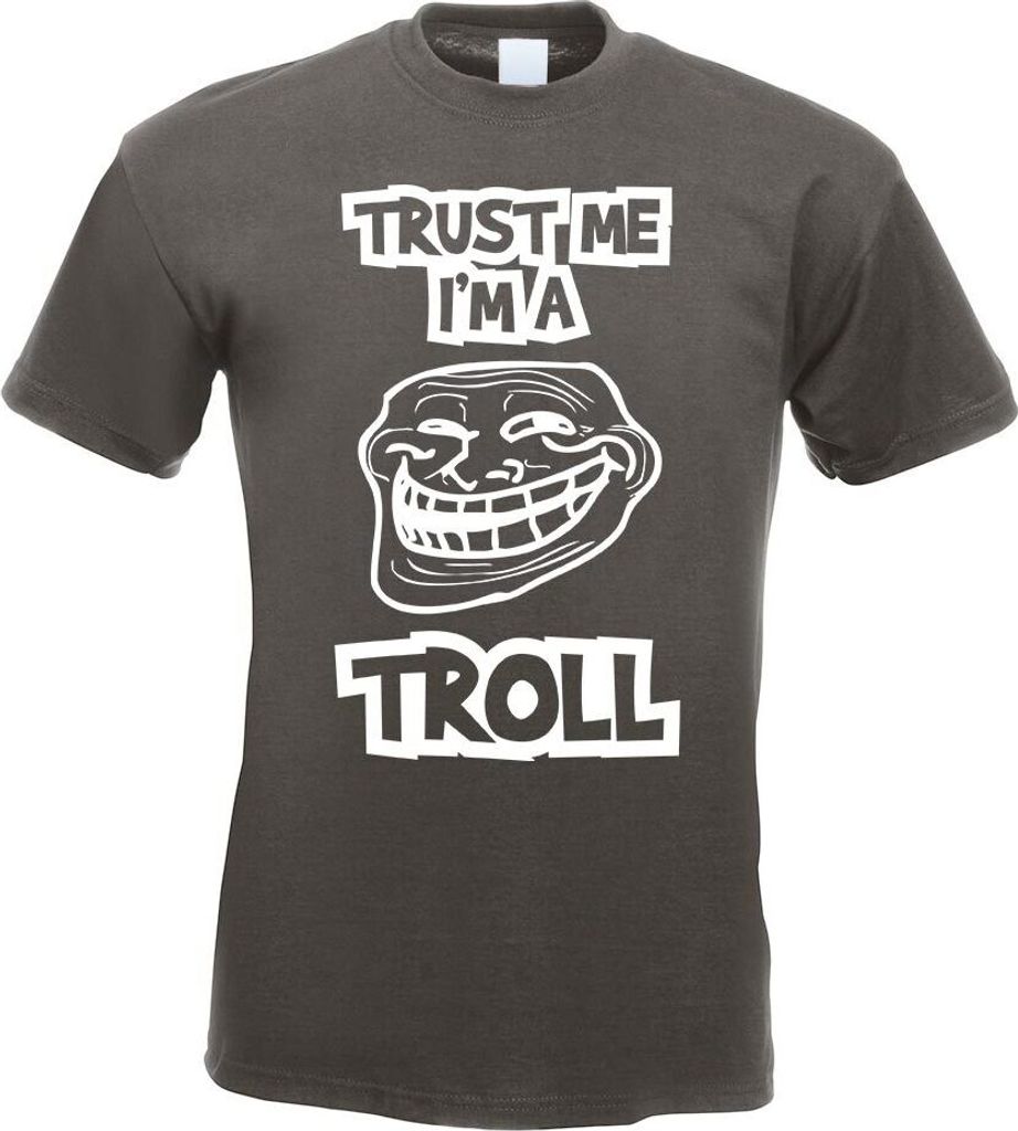 Kiwistar - T-Shirt - Graphit - Trust me, im a Troll face Motiv Bedruckt Funshirt Design Print - mit Motiv Bedruckt - Funshirt Design - Sport - Frei...