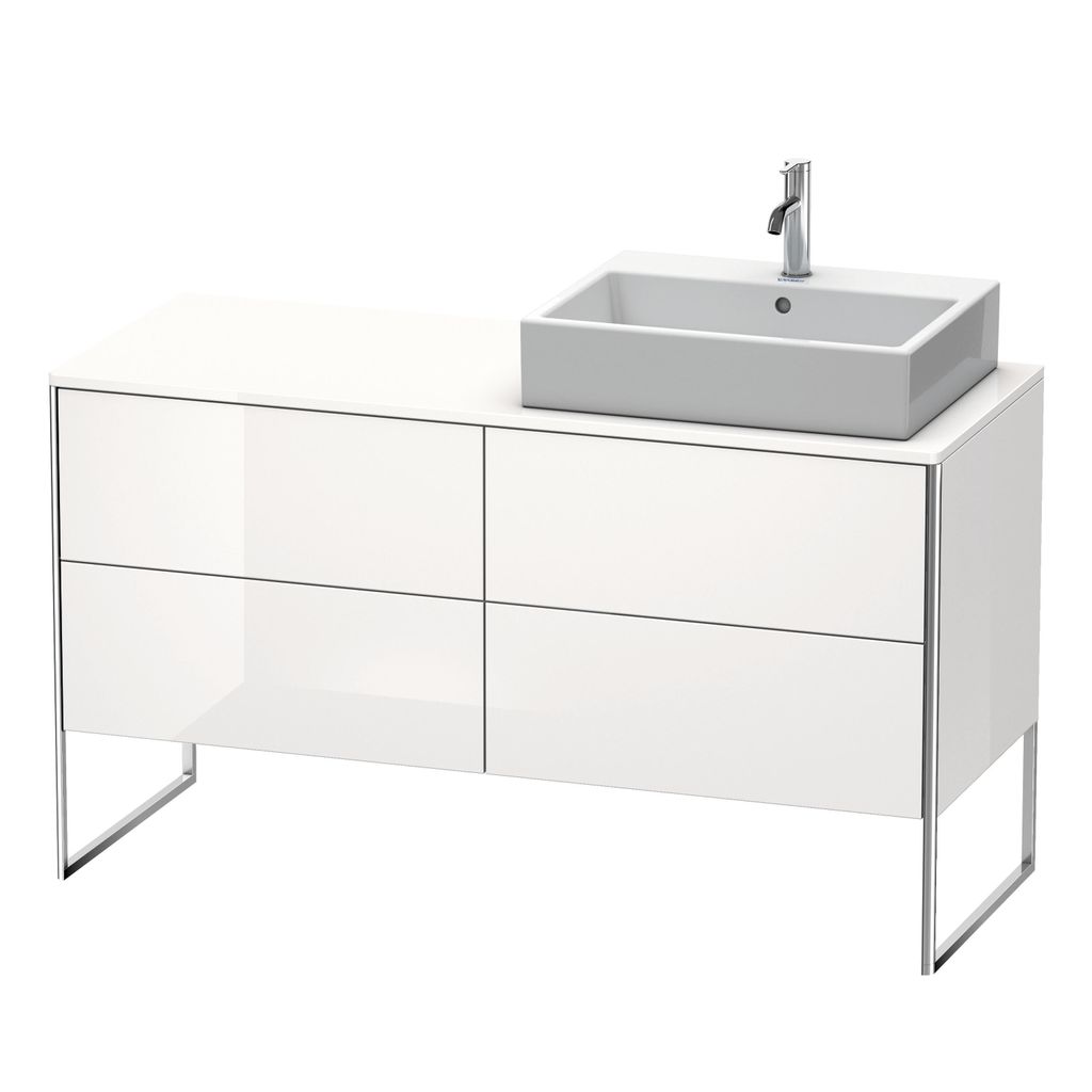 Duravit XSquare Konsolenwaschtischunterbau freistehend, 4 Auszüge, Becken rechts, 1400x778x548mm, XS4923R2222