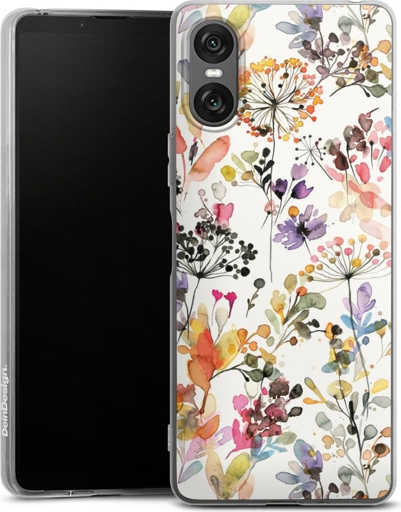 DeinDesign Handyhülle für Sony Xperia 10 VI Silikon Hülle Case Smartphone Schutzhülle Blume Muster Pastell