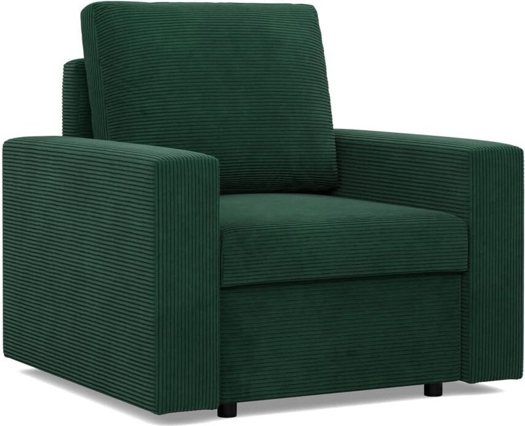 Loungesessel für das Wohnzimmer NEO, Cord - Dunkelgrün