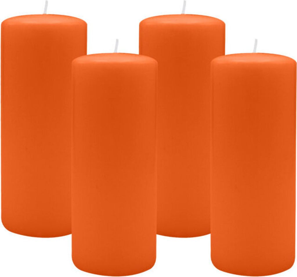 4er Set Adventskranzkerzen Karotte Dunkel-Orange Ø 80 x 200 mm
