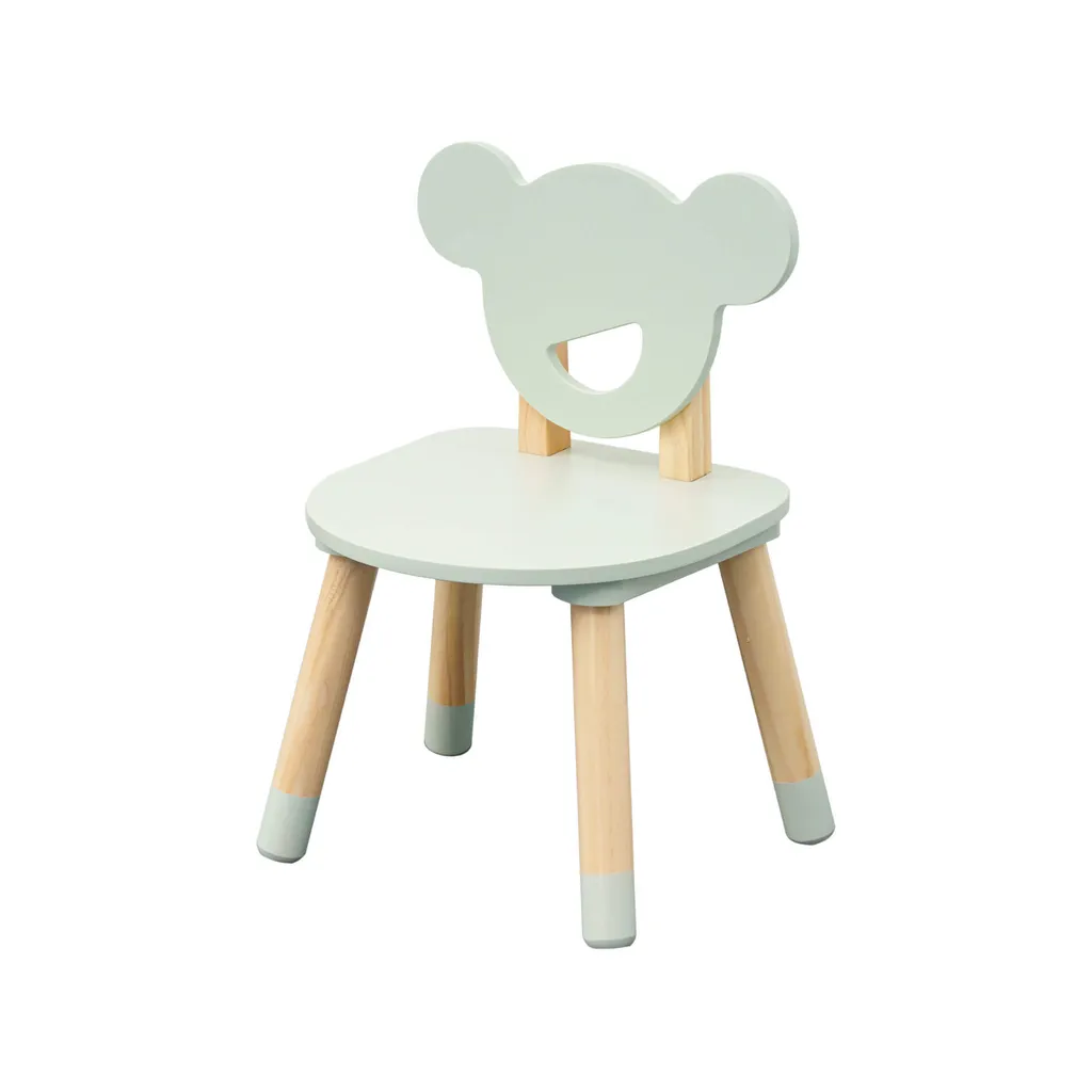 Rebecca Mobili Aniba Table et 2 Chaises Enfants MDF Pin Vert Aqua Brun
