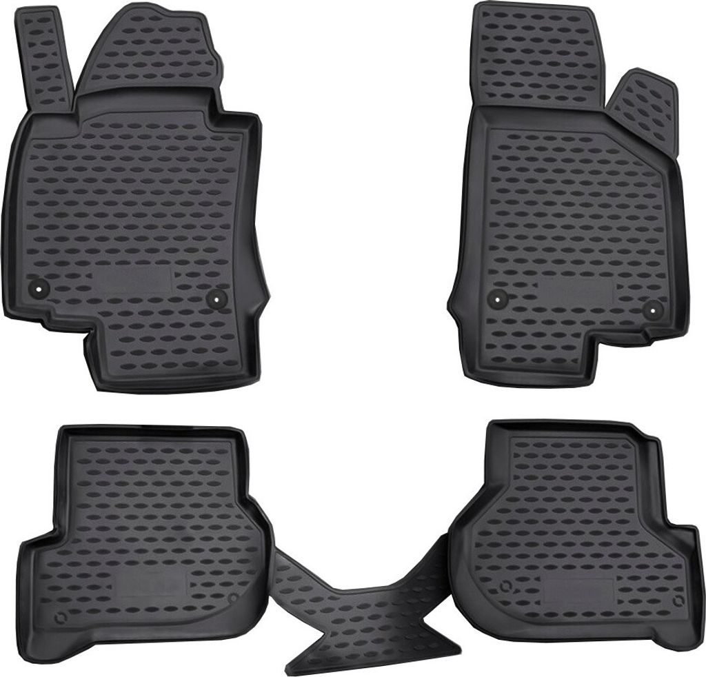 Fussmatten Set Element TPE Gummi 3D, wasserdicht, hoher Rand, rutschfest, passgenau – kompatible mit SKODA Octavia II (Typ 1Z), 2004-2013, 4 tlg.