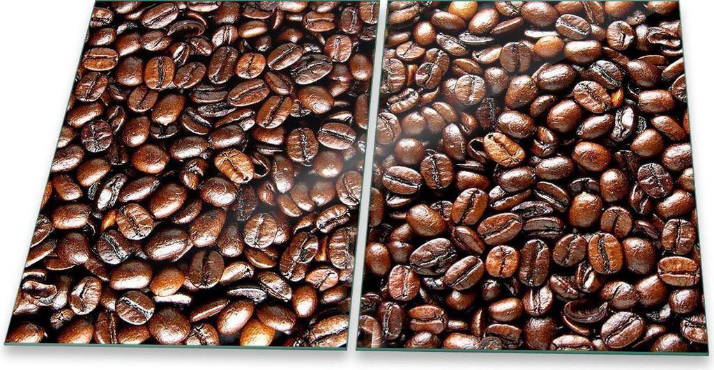 Herdabdeckplatte Glaskeramik 2-Teilig 2x40x52 Kaffe Braun Abdeckung Spritzschutz Glas