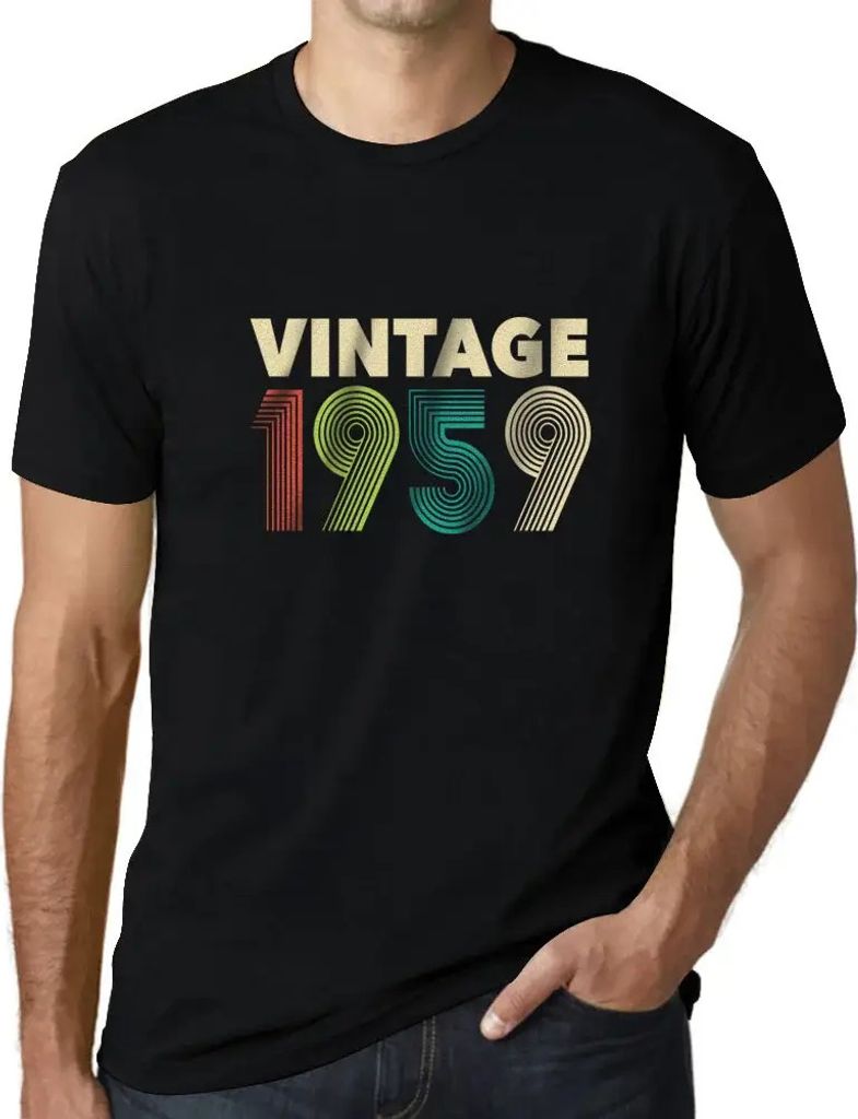 Herren Grafik T-Shirt Vintage 1959 Geschenk 65. Geburtstag Jahrestag 65 Jahre Jubiläum 65 Jährige Mann Jahrgang 1959 Kurzarm Lustige Druck
