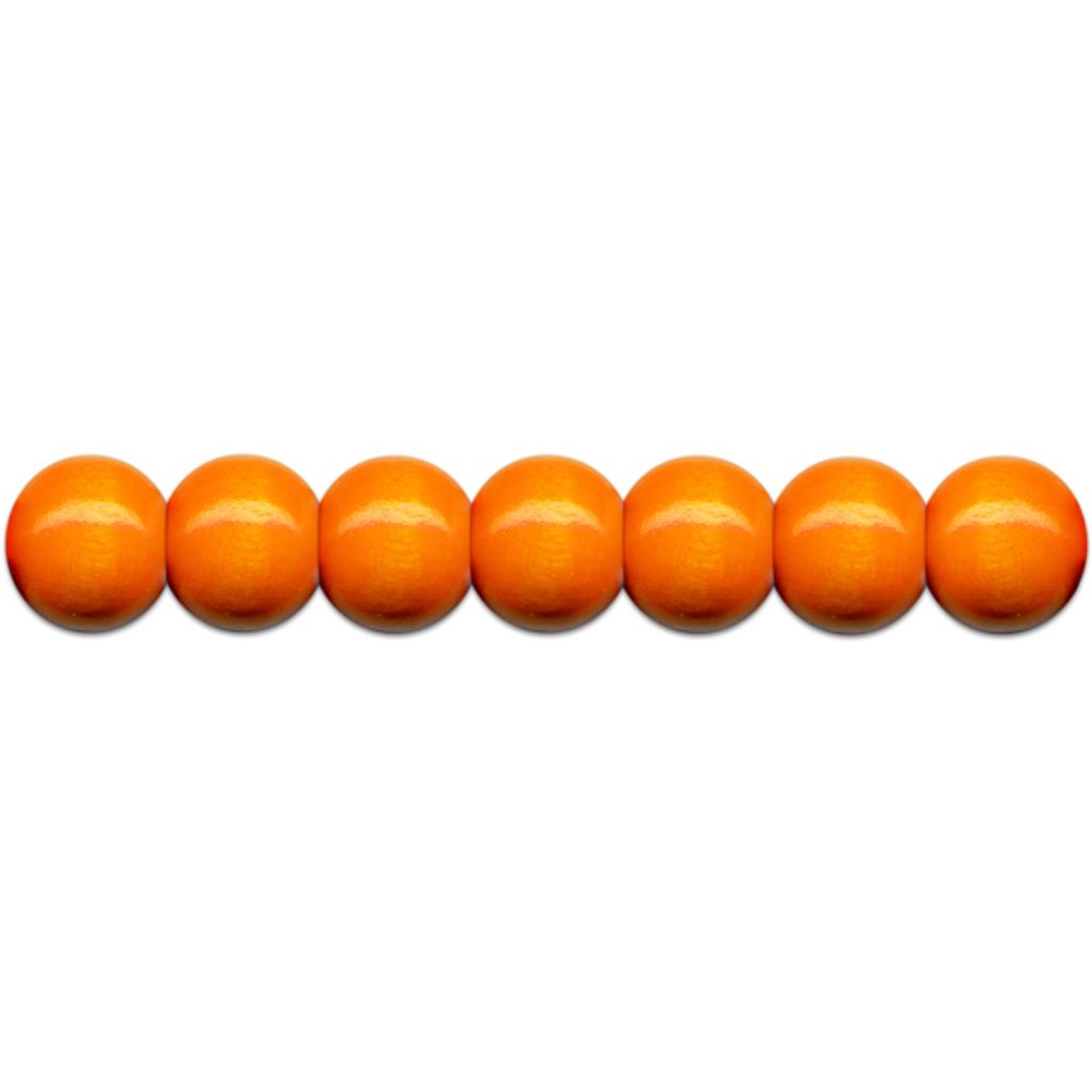 35 Holzperlen 12mm Perlen basteln fädeln Holz sortiert orange