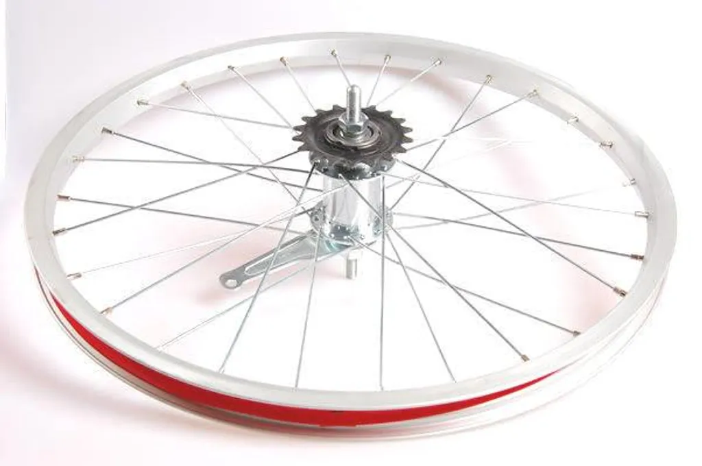 Roue de vélo arrière 20 pouces argent en alliage léger avec frein intégré