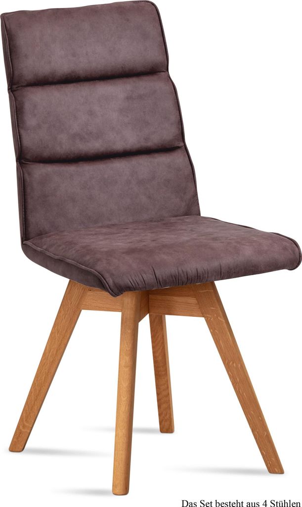 Esszimmerstuhl drehbar (4er-Set) Doris 47x92x60 Eiche geölt/Braun