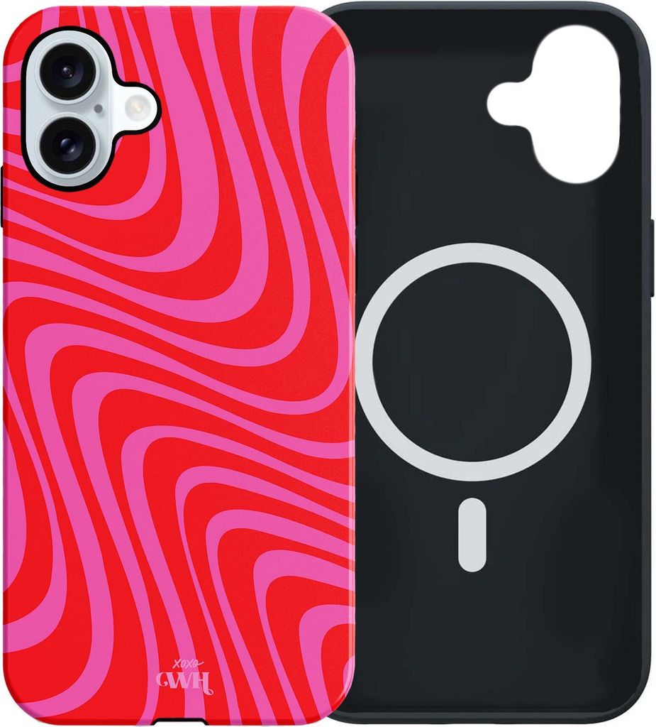 xoxo WH Berry Much - Magnetische Hülle passend für iPhone 16 - Rot - Rosa