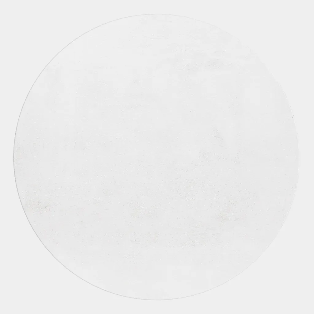Tapis rond blanc antidérapant 120cm poils longs facile à nettoyer sol