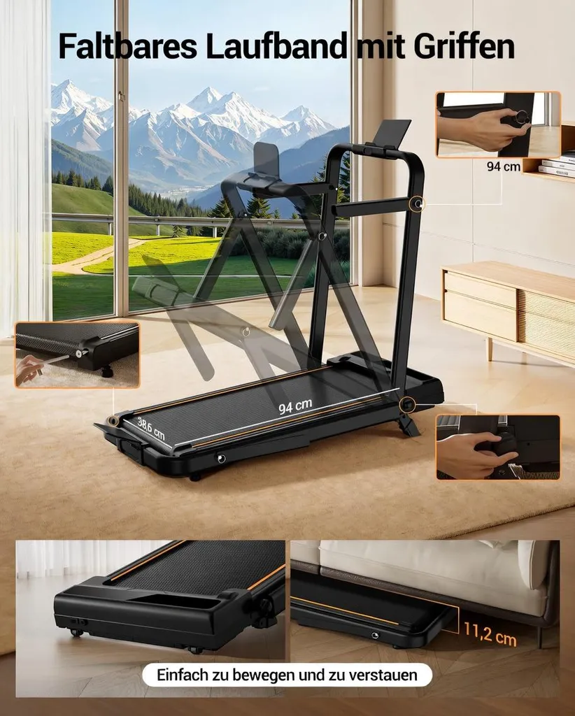 Tapis de course pliable 2,5 CV - 12 programmes et 150 kg de charge - 5