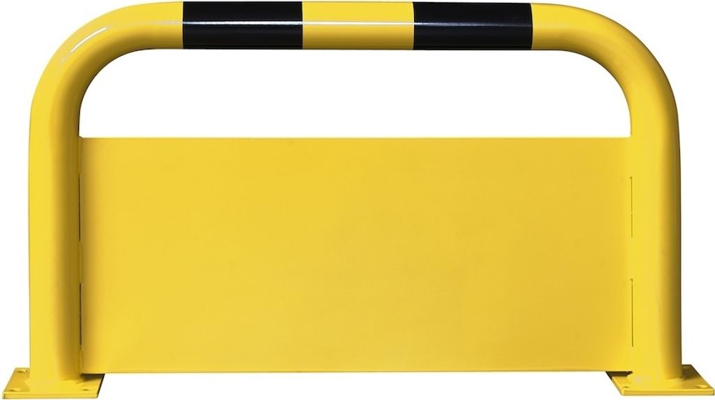 PROREGAL Rammschutz-Bügel mit Unterfahrschutz | HxB 60x100cm | Höhe Unterfahrschutz 40cm | Rohr-Ø 7,6cm | Kunststoffbeschichteter Stahl | Schwar...