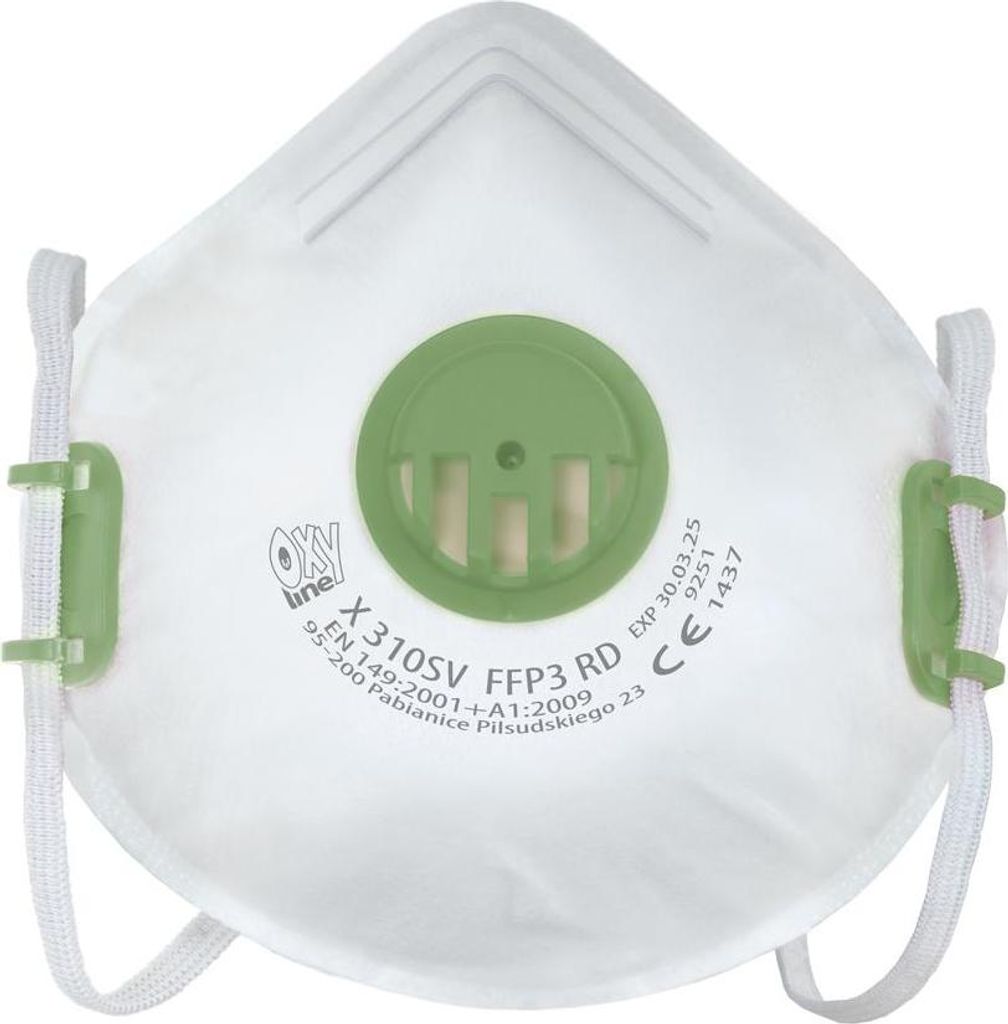 FFP3-Filtermaske mit Ventil Oxyline X 310 SV FFP3 RD weiß 1 Stück