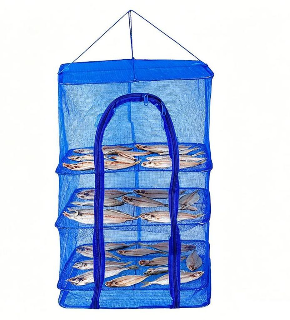 4-Stufiges Trockennetz Faltbar mit Reißverschluss, Fisch Produktbild 