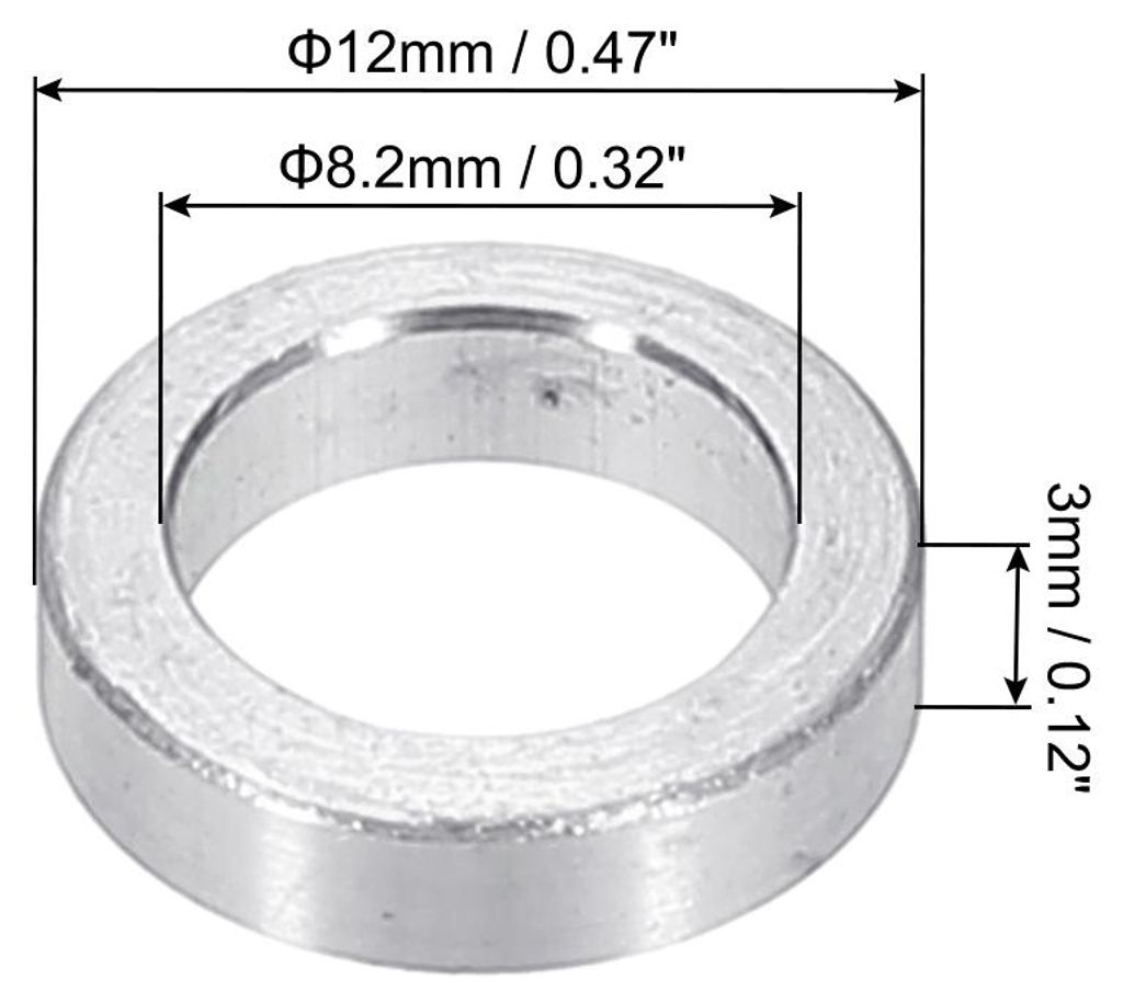 Distanzhš¹lsen M8 Aluminium Abstandshalter Wand, 6 Stš¹ck Metall Distanzhš¹lsen 8,2mm ID x 12mm OD x 3mm L Aluminium Distanzschrauben Rund f...