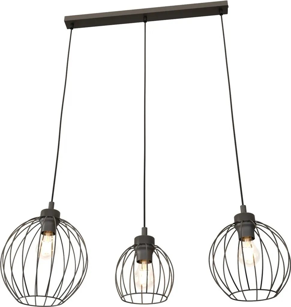 Suspension barre noire industrielle NANDO luminaire 3 lampes design