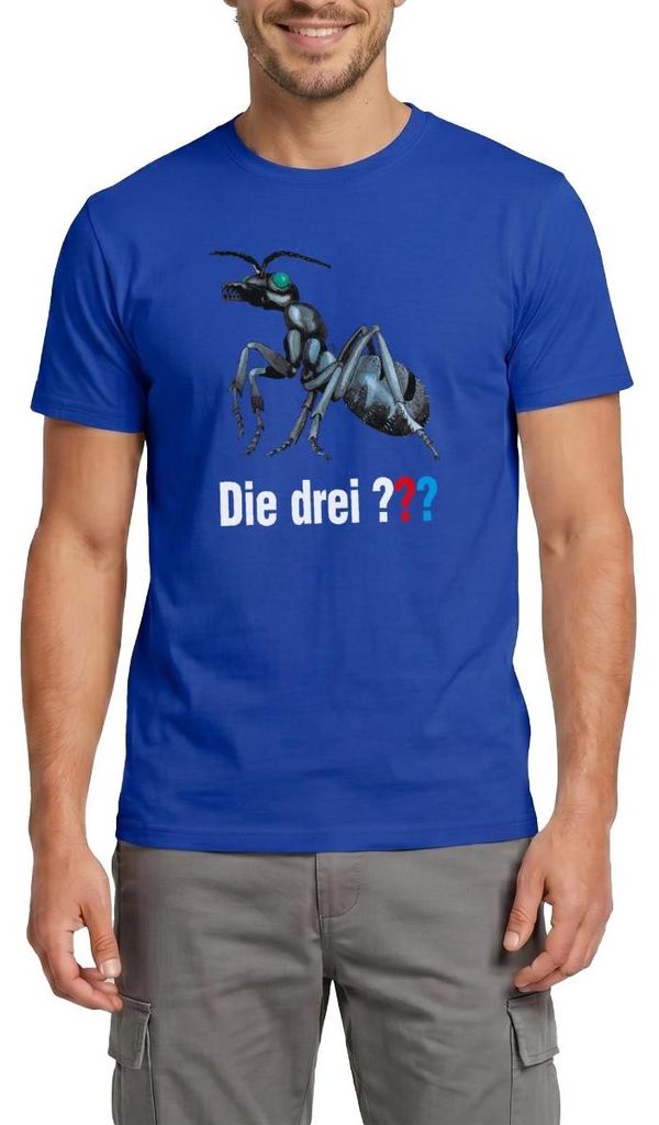 Spreadshirt Die Drei Fragezeichen Und Der Ameisenmensch Logo Männer T-Shirt, XL, Dunkelblau