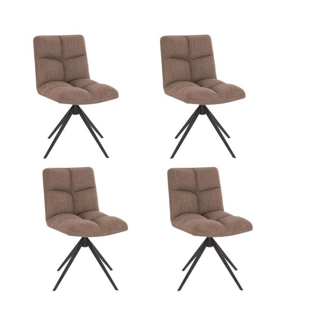 HOME DELUXE - Esszimmerstuhl NODA - 4er Set, Farbe: Samt Grau - 360 Grad drehbar, weiche Polsterung, bis 120 kg belastbar I Küchenstuhl Speisestü...
