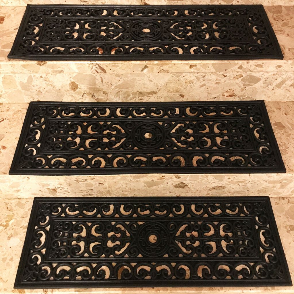 Gummimatte Schwarz 25 x 75 cm - Stufenmatten - Matten