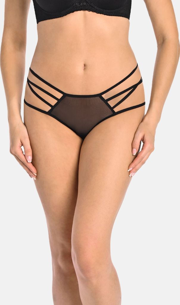 Teyli Mesh-Tanga mit Riemen für Damen Kathy Female 3143 schwarz L