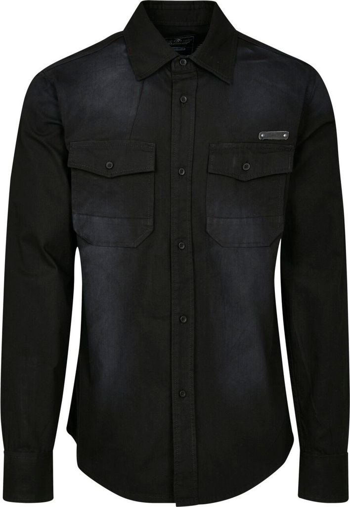 Brandit Hardee Denim Langarm-Shirt Größe M Farbe Schwarz