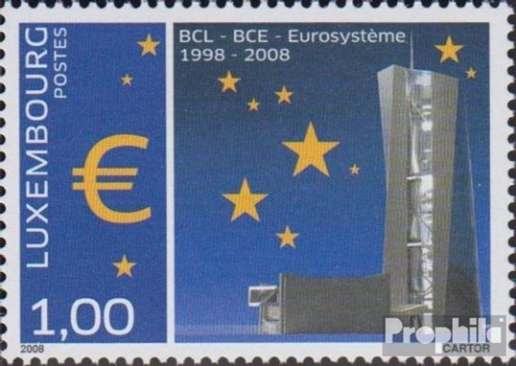 Briefmarken Luxemburg 2008 Mi 1774 (kompl.Ausg.) postfrisch 10 Jahre Eurosystem