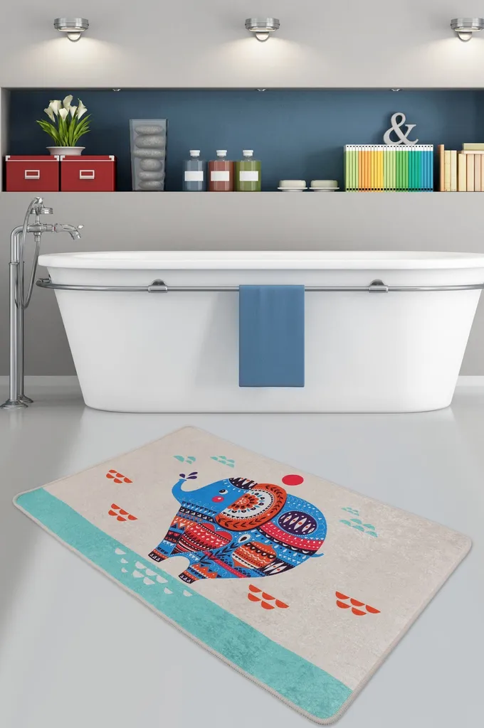 Tapis de Bain Décoratif Mijolnir Etnik pour Salle de Bain Multicolore
