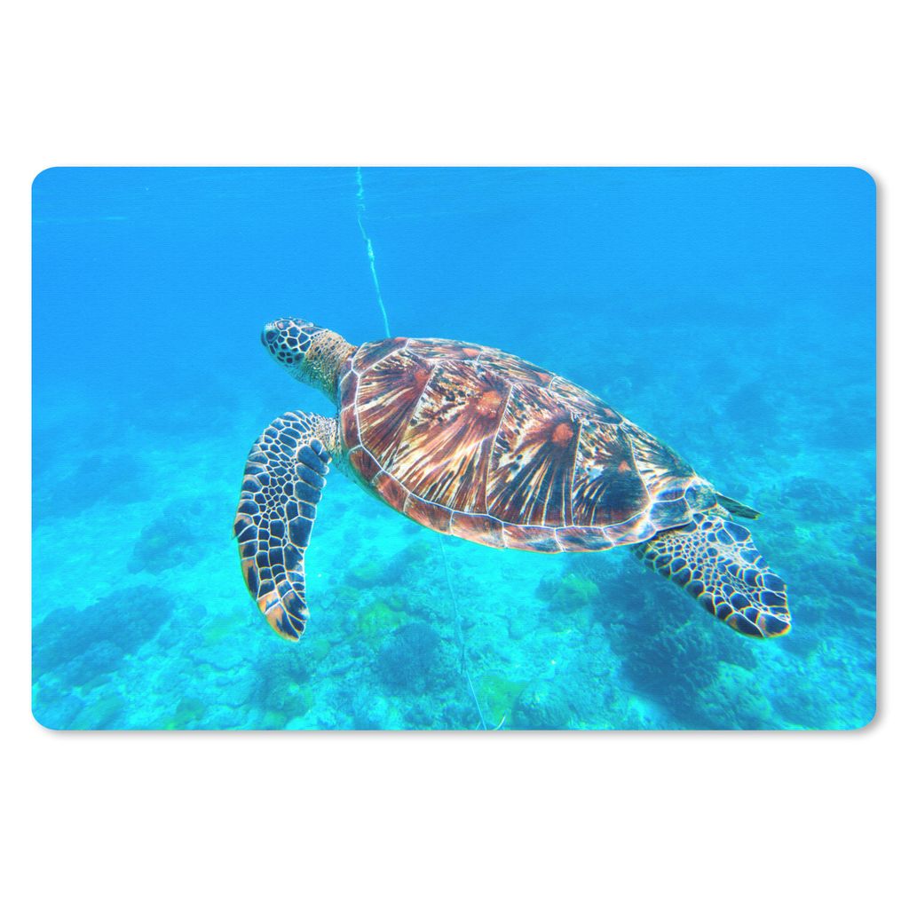 MuchoWow Mauspad Mousepad Schildkröte - Meer - Blau 27x18 cm - Mousepads - Maus Mat - Pad - Mausunterlage - Büroartikel - Desk Matten