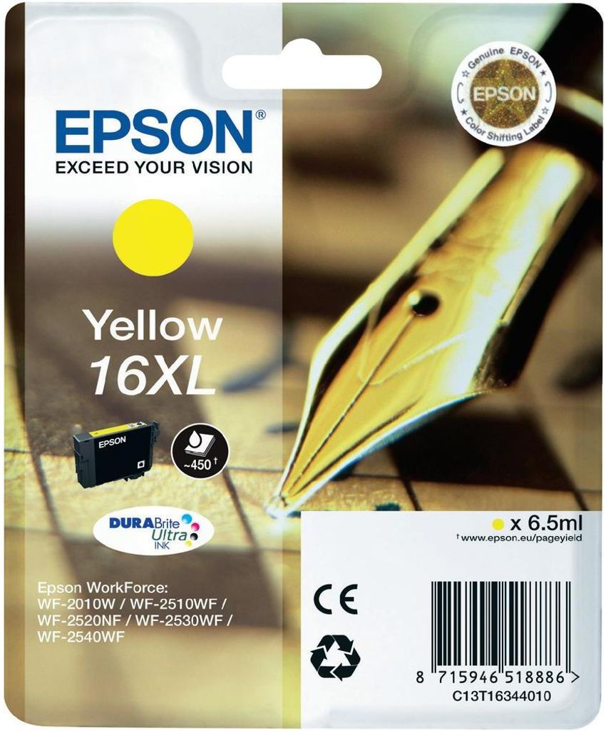 Epson 16XL Druckerpatrone gelb Produktbild 