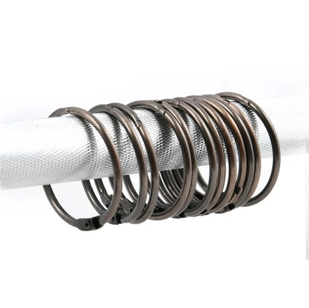 Anneaux de rideau de douche en métal chromé cuivre Ringo Small 12 pièces